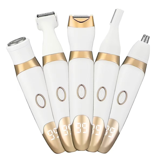 Electric Bikini Trimmer for Women,Led Power Display Removal for Body Nose Hair Trimmer Face Shavers Eyebrow Legs Armpit Bikini Area Pubic Underarms Rechargeable Portable 4 in 1 Womens Razors Set