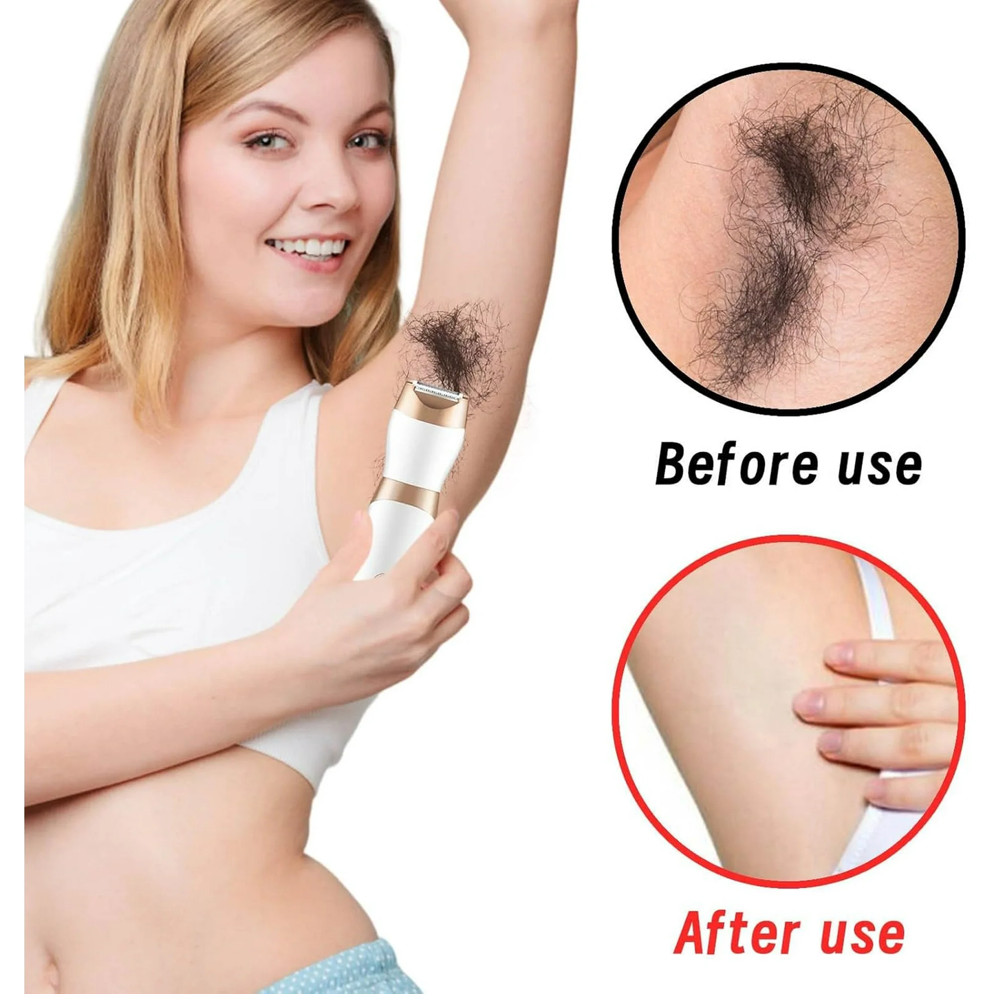 Electric Bikini Trimmer for Women,Led Power Display Removal for Body Nose Hair Trimmer Face Shavers Eyebrow Legs Armpit Bikini Area Pubic Underarms Rechargeable Portable 4 in 1 Womens Razors Set