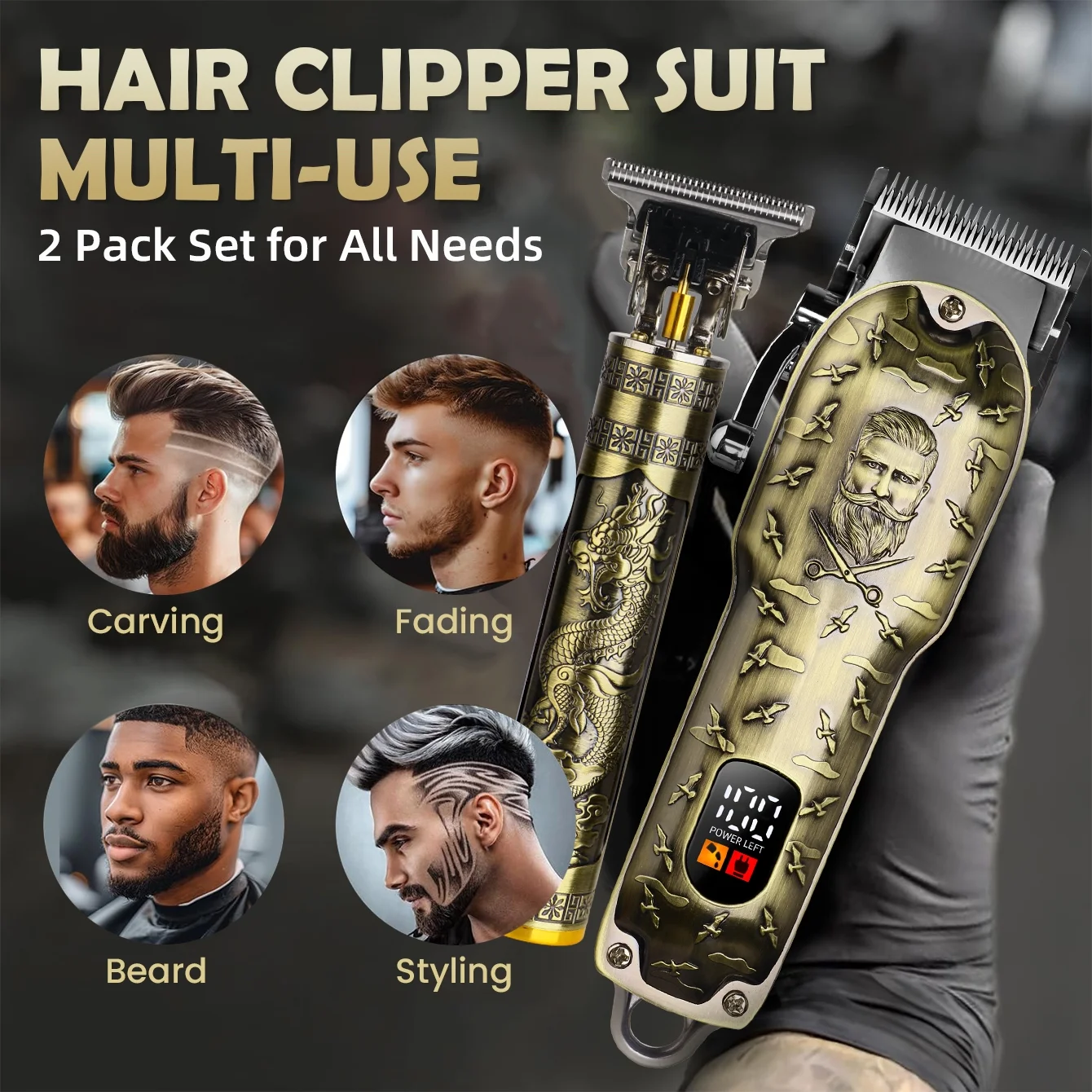 Hair Clippers for Men Professional, Cordless Hair Clippers for Hair Cutting, Mens Clippers and Trimmers Set