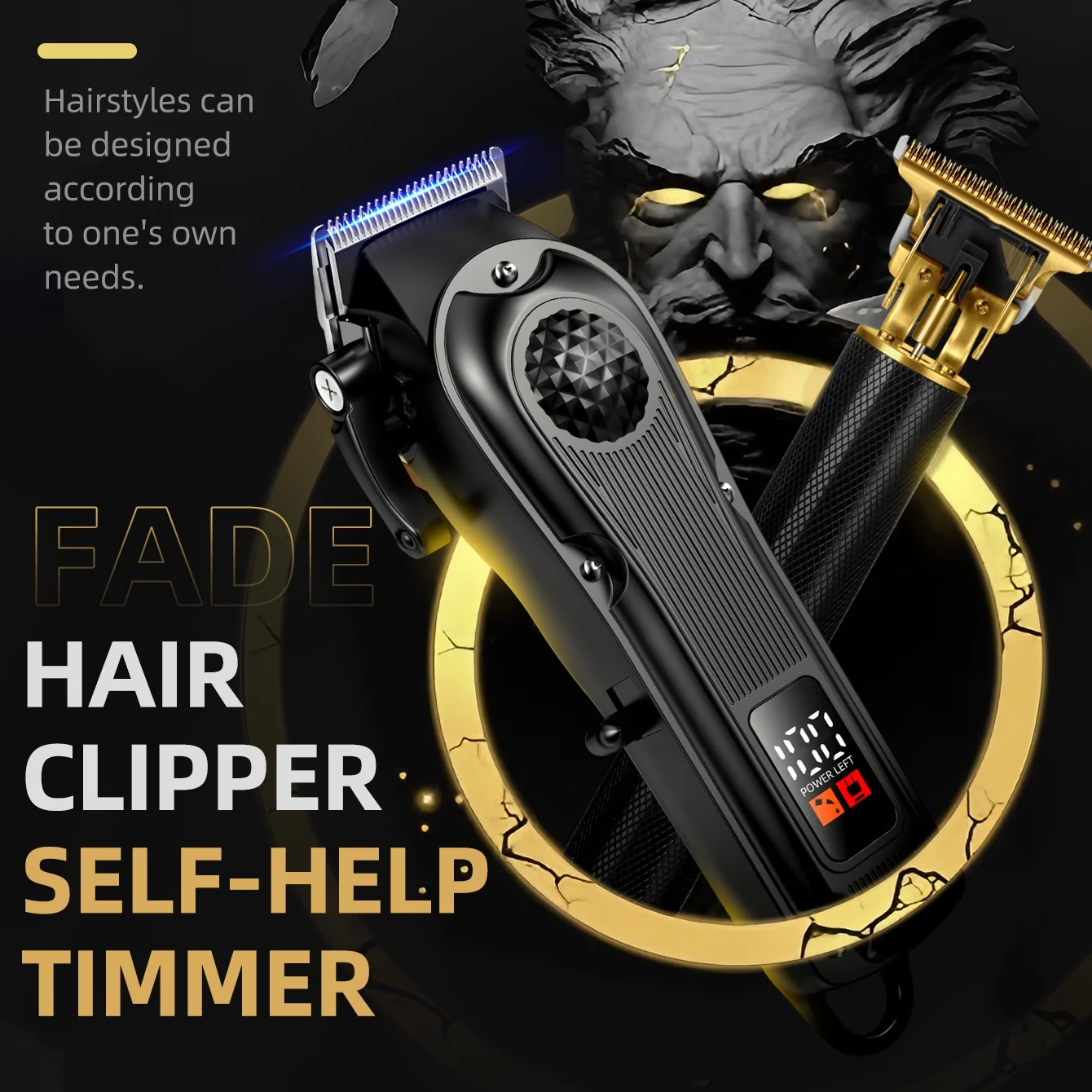 Professional Hair Clippers & Beard Trimmer Set for Men – Cordless Barber Clippers with LCD Display, Precision Trimmer & Travel Case – Gifts for Men Husband Father