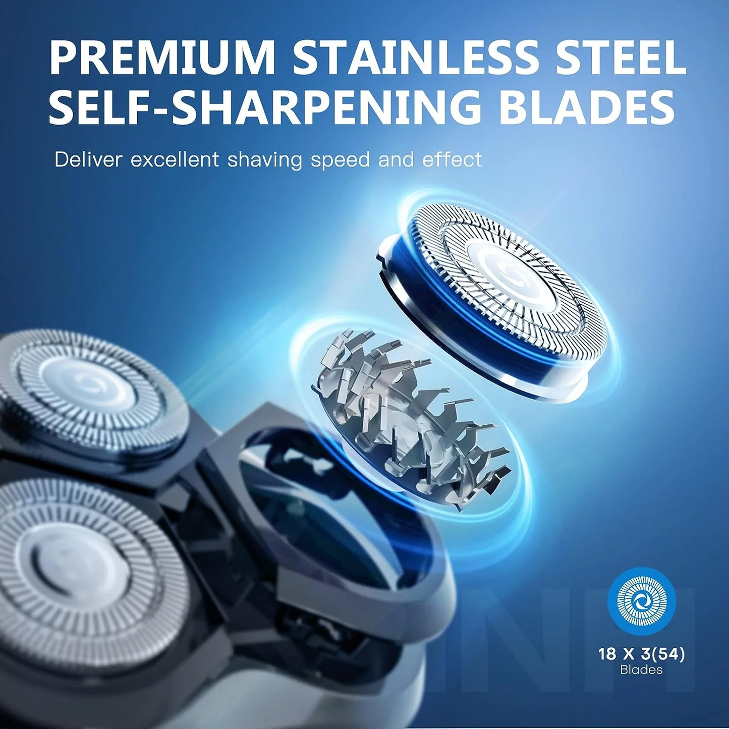 Electric Shaver Razor for Men, 3 in 1 Men's Cordless LED Display IPX7 Waterproof Nose Hair Beard Trimmer Grooming Kit with Wet Dry Rechargeable Use