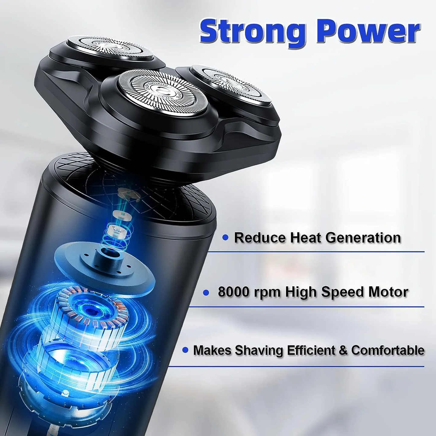 Electric Shaver Razor for Men, 3 in 1 Men's Cordless LED Display IPX7 Waterproof Nose Hair Beard Trimmer Grooming Kit with Wet Dry Rechargeable Use