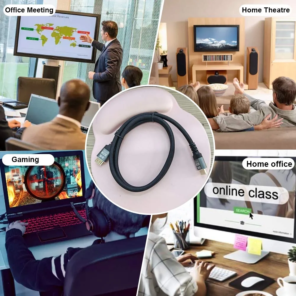 8K HDMI Cable 2.1, 6FT/2M Slim 48Gbps High Speed HDMI Braided Cord-4K@120Hz 144Hz 8K@60Hz, HDCP 2.2&2.3, Dynamic HDR,eARC,DTS:X,RTX 3090, Compatible with Projector , Laptop , Television , Monitor