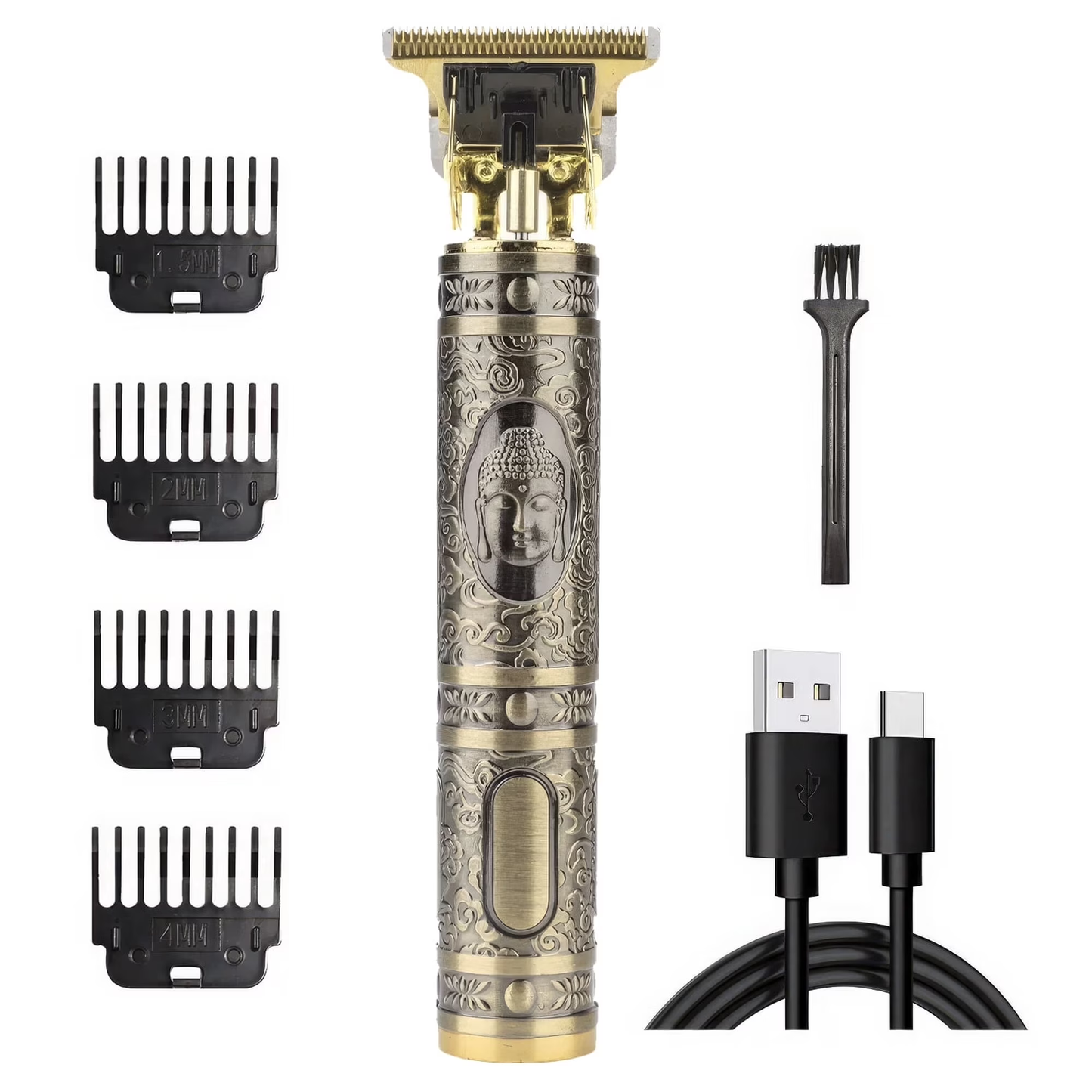 Professional Hair Trimmer for Men, Cordless Rechargeable Beard Trimmer Hair Clippers for Men, Metal Body Cutting Grooming Kit, Beard Shaver Barbershop