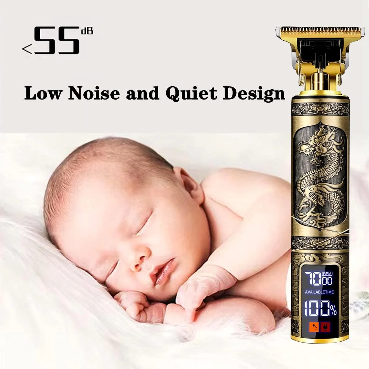 Professional Hair Trimmer for Men,T-Blade Zero Gapped Cordless Edger Clipper Cutting Rechargeable Liners Electric Beard Shaver with LED Display