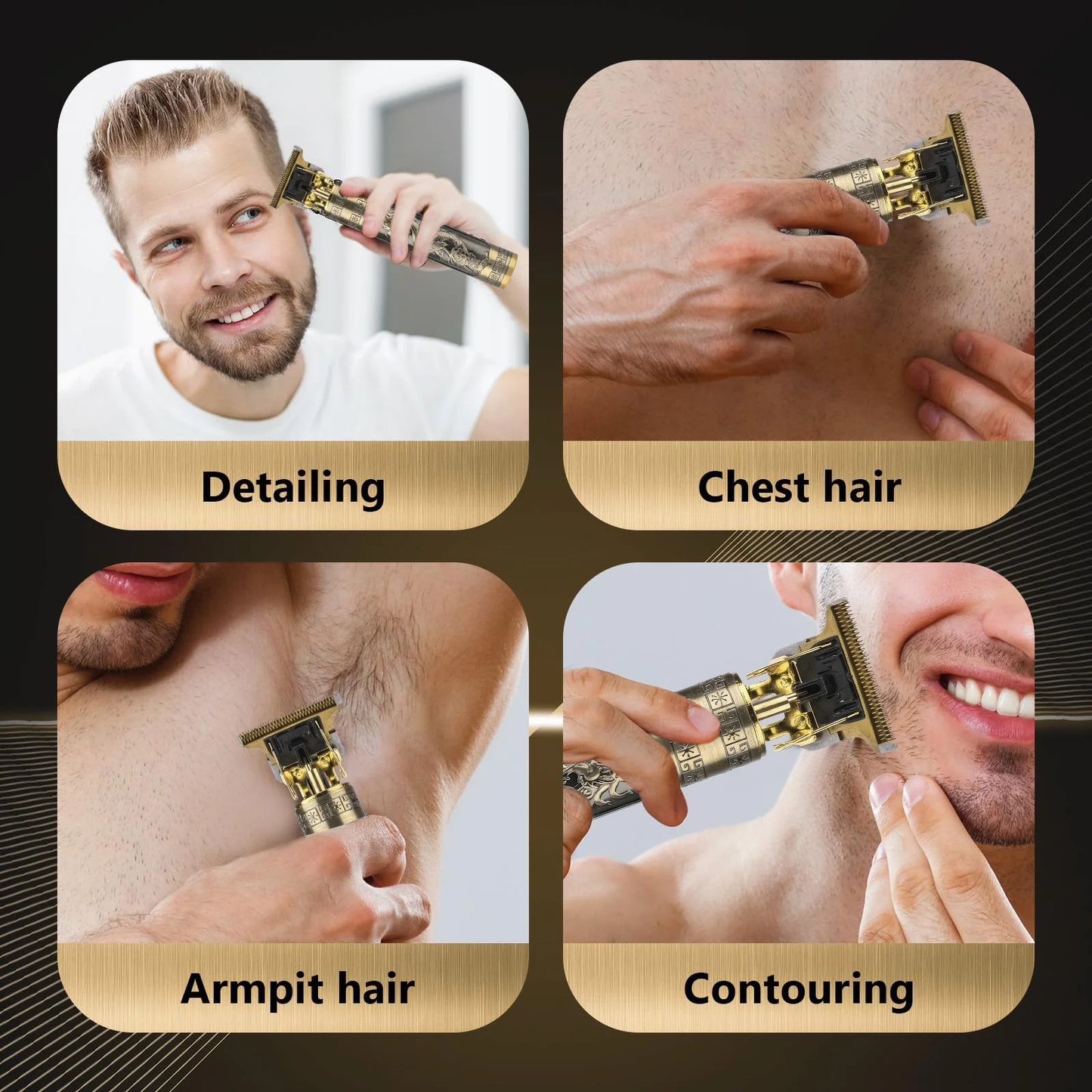 Hair Clippers for Men, Cordless Electric Hair Trimmer Rechargeable Beard Trimmer Shaver, Electric T Blade Trimmer Zero Gapped Edgers Hair Cutting Kit with Guide Combs