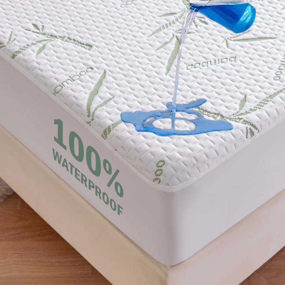 King Waterproof Mattress Protector, Rayon Made from Bamboo Mattress Pad Cover, Soft Breathable Cooling Mattress Pad Cover,Mattress Protector up to 21in Deep Pocket Tightly Fitted Mattress Protection