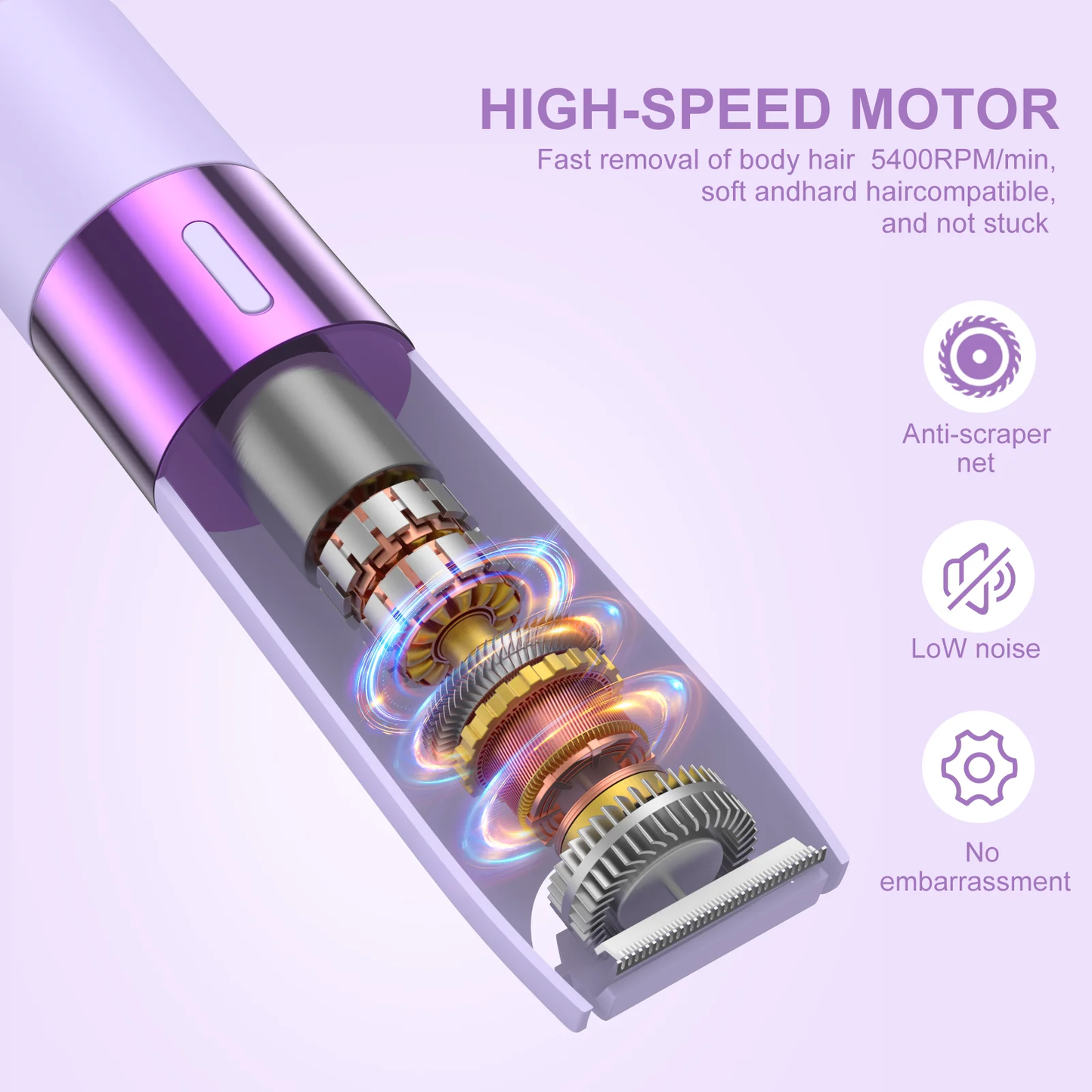 Hoey 2 in 1 Women Electric Shaver, Dual Head Bikini Trimmer for Women IPX7 Waterproof Wet & Dry Use Body Hair Trimmer and Facial Hair Remover for Bikini Underarm Leg Arm Body Face