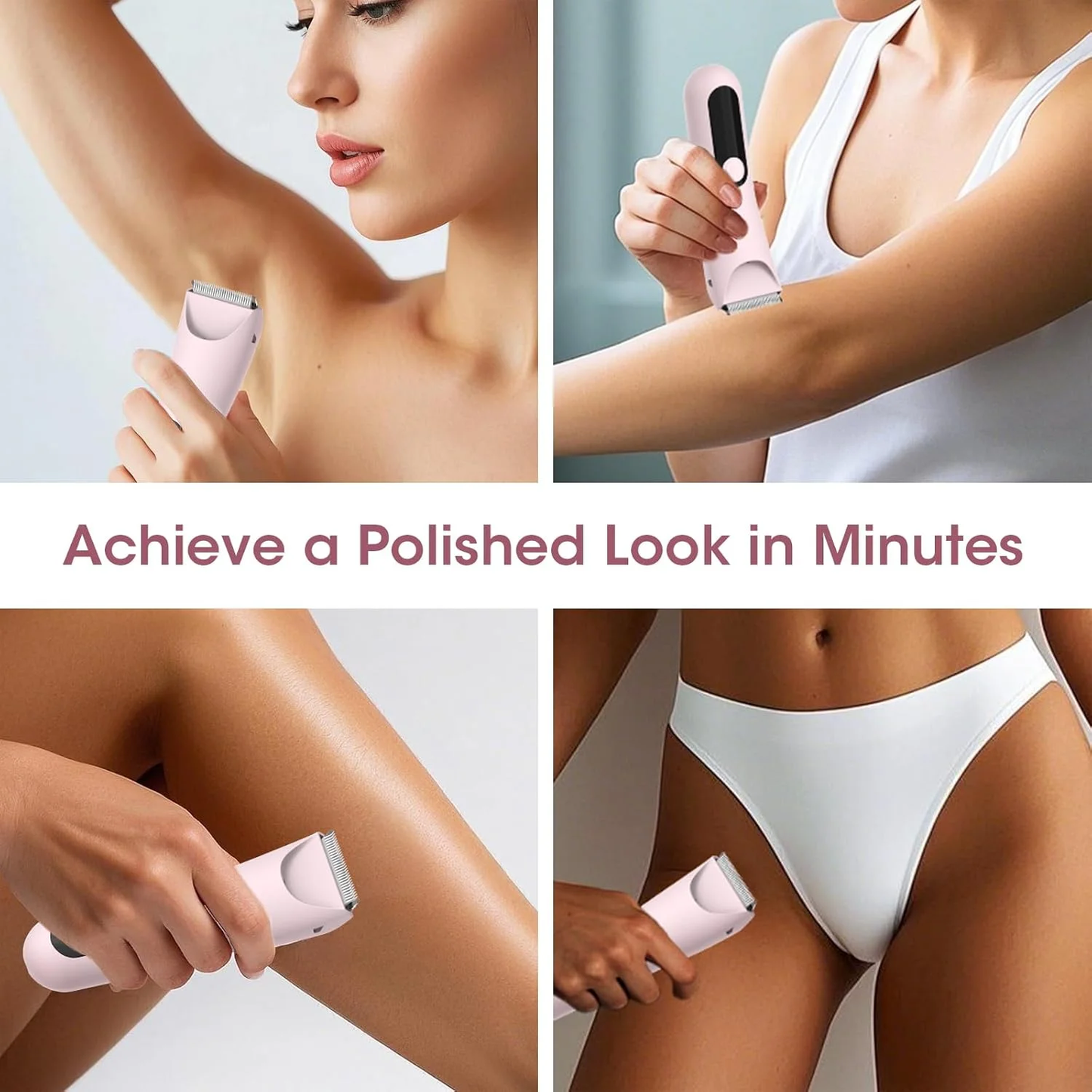 Bikini Trimmer for Women,Electric Razors for Women & LED Display,Wet/Dry Pubic Body Hair Trimmer,IPX7 Waterproof-Easy Cleaning Body Shaver Bikini Razor,Ceramic Blade,Women's Gifts