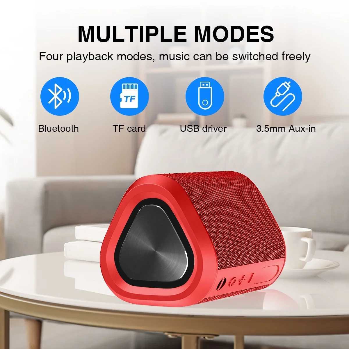 Bluetooth Speaker, 24H Playtime Portable Wireless Bluetooth 5.0 Speaker with Stereo Bass, up to 100 ft Bluetooth Range, IPX7 Waterproof Mini Bluetooth Speaker