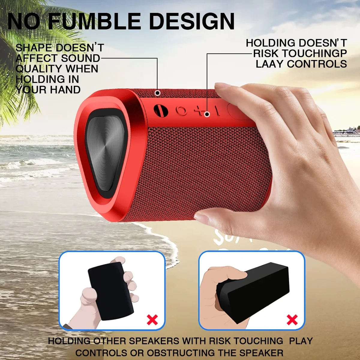 Bluetooth Speaker, 24H Playtime Portable Wireless Bluetooth 5.0 Speaker with Stereo Bass, up to 100 ft Bluetooth Range, IPX7 Waterproof Mini Bluetooth Speaker