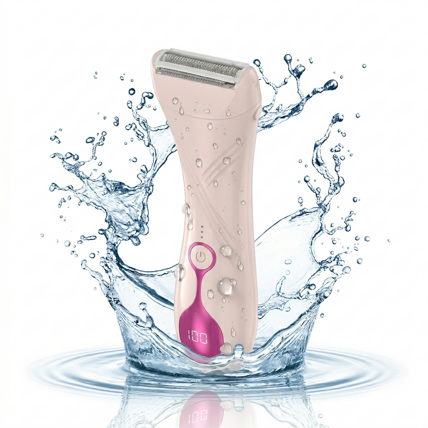 Hoeylife Electric Shaver for Women, Electric Razor for Women, Cordless Bikini Trimmer with LED Display, Wet & Dry Body Hair Trimmer for Bikini Underarm Leg Arm,Pink