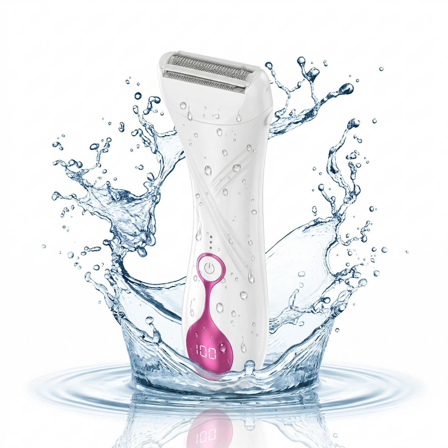 Hoeylife Electric Shaver for Women, Electric Razor for Women, Cordless Bikini Trimmer with LED Display, Wet & Dry Body Hair Trimmer for Bikini Underarm Leg Arm,White