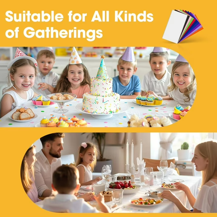 12 Pack 54”x 108”Plastic Table Cloth Disposable,Waterproof Table Cloths for Parties,Decorative Tablecloths for Rectangle Tables,White Plastic Cover,Reusable Flexibility for Parties, Events & Weddings