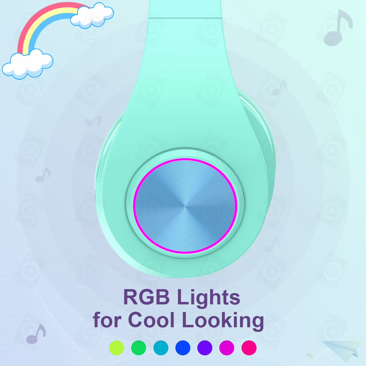 Bluetooth Kids Headphones with Microphone,Children's Wireless Headsets with 12H Playtime 85dB Volume Limited Hearing Protection,Stereo Over-Ear Headphones for Boys and Girls