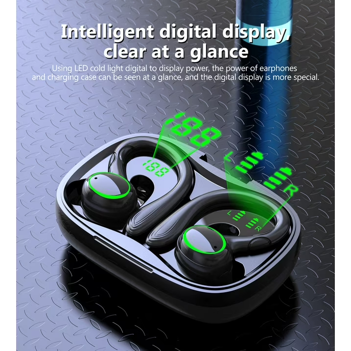 Wireless Earbuds, Bluetooth 5.3 Headphones Bass Stereo, Bluetooth Earbuds with Noise Cancelling Mic, IP7 Waterproof in Ear Earphones, 36H LED Display Ear Buds for Laptop Pad Phones Sports