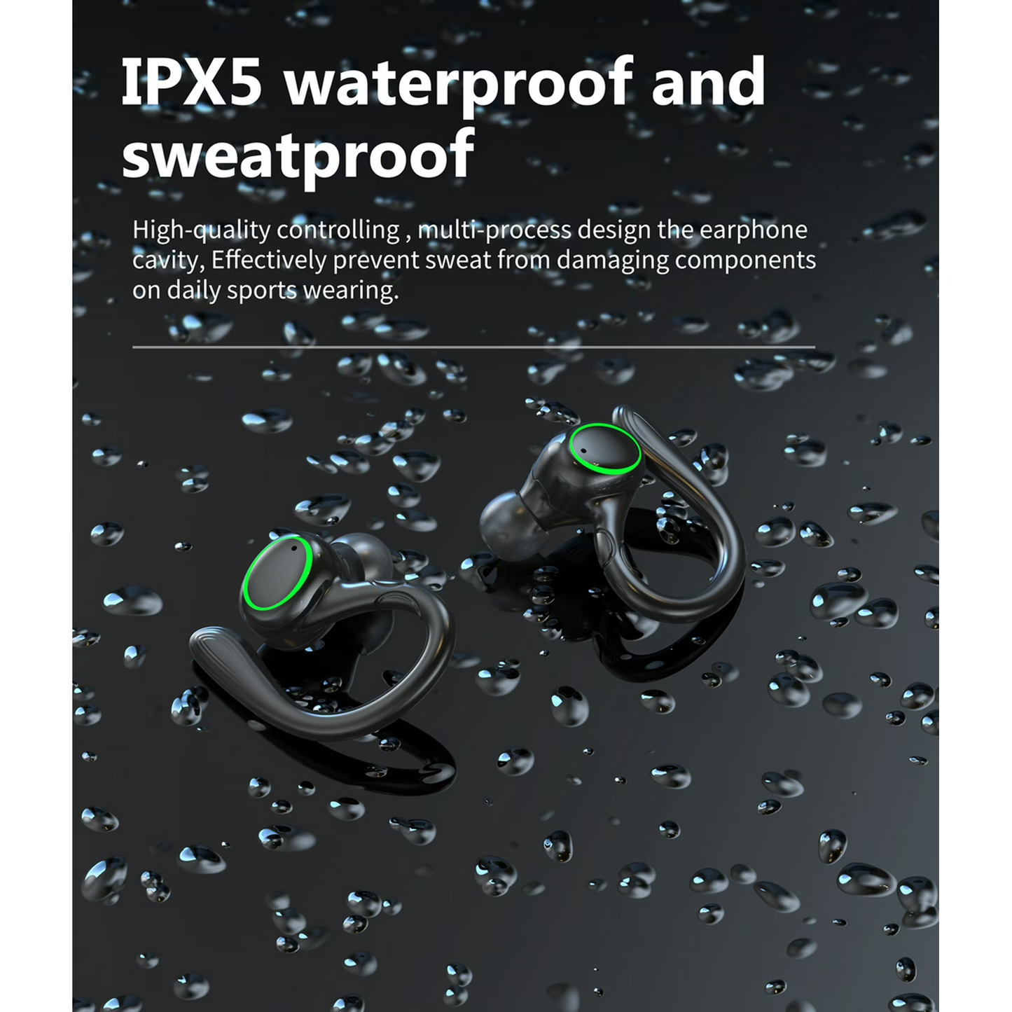 Wireless Earbuds, Bluetooth 5.3 Headphones Bass Stereo, Bluetooth Earbuds with Noise Cancelling Mic, IP7 Waterproof in Ear Earphones, 36H LED Display Ear Buds for Laptop Pad Phones Sports