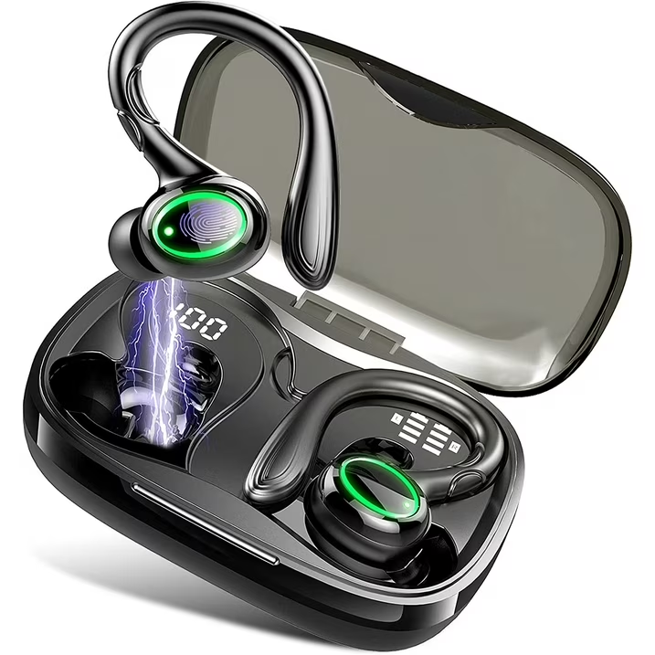 Wireless Earbuds, Bluetooth 5.3 Headphones Bass Stereo, Bluetooth Earbuds with Noise Cancelling Mic, IP7 Waterproof in Ear Earphones, 36H LED Display Ear Buds for Laptop Pad Phones Sports