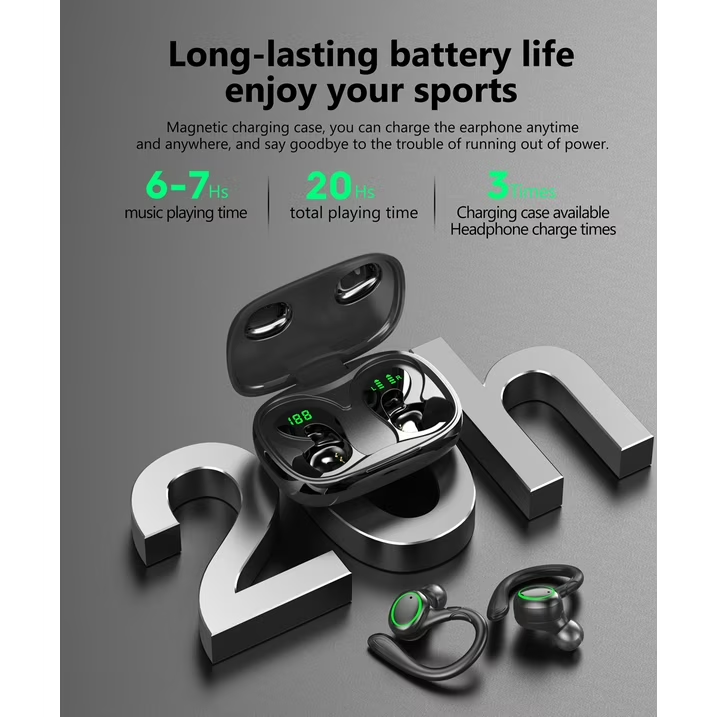 Wireless Earbuds, Bluetooth 5.3 Headphones Bass Stereo, Bluetooth Earbuds with Noise Cancelling Mic, IP7 Waterproof in Ear Earphones, 36H LED Display Ear Buds for Laptop Pad Phones Sports