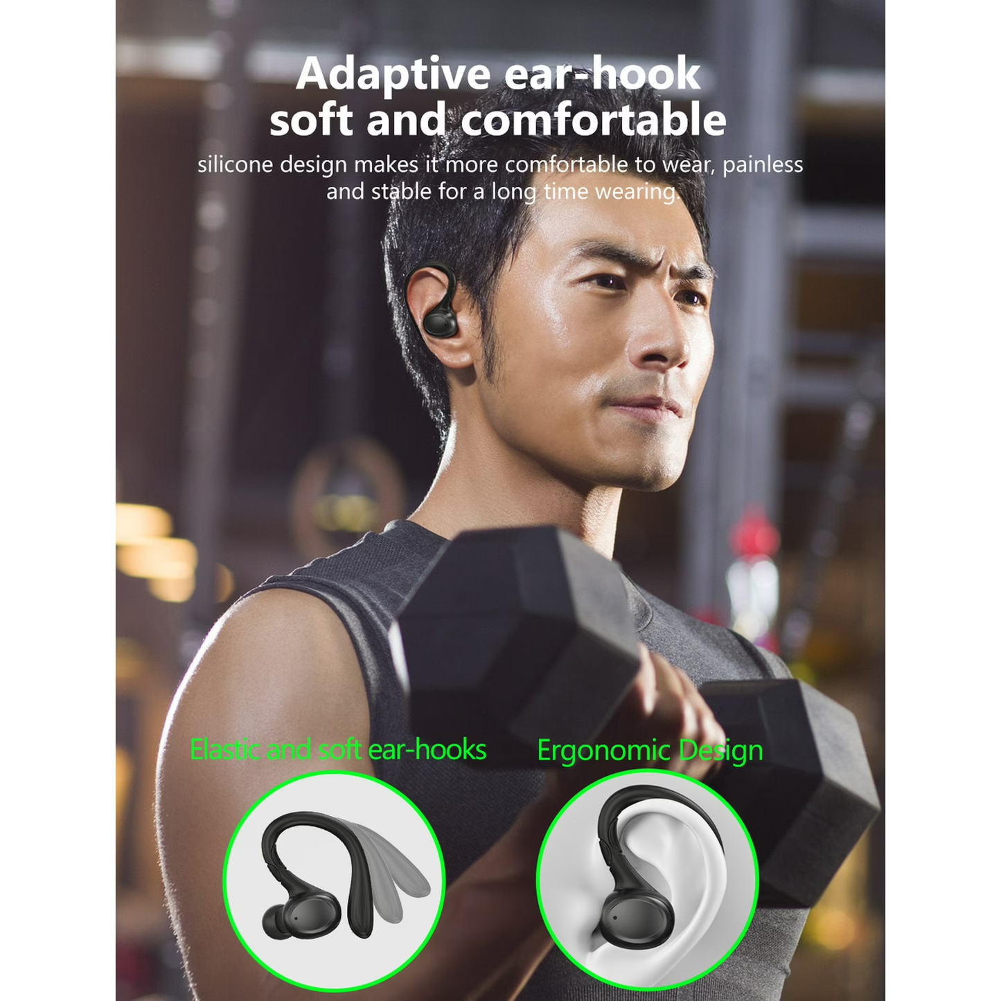 Wireless Earbuds, Bluetooth 5.3 Headphones Bass Stereo, Bluetooth Earbuds with Noise Cancelling Mic, IP7 Waterproof in Ear Earphones, 36H LED Display Ear Buds for Laptop Pad Phones Sports