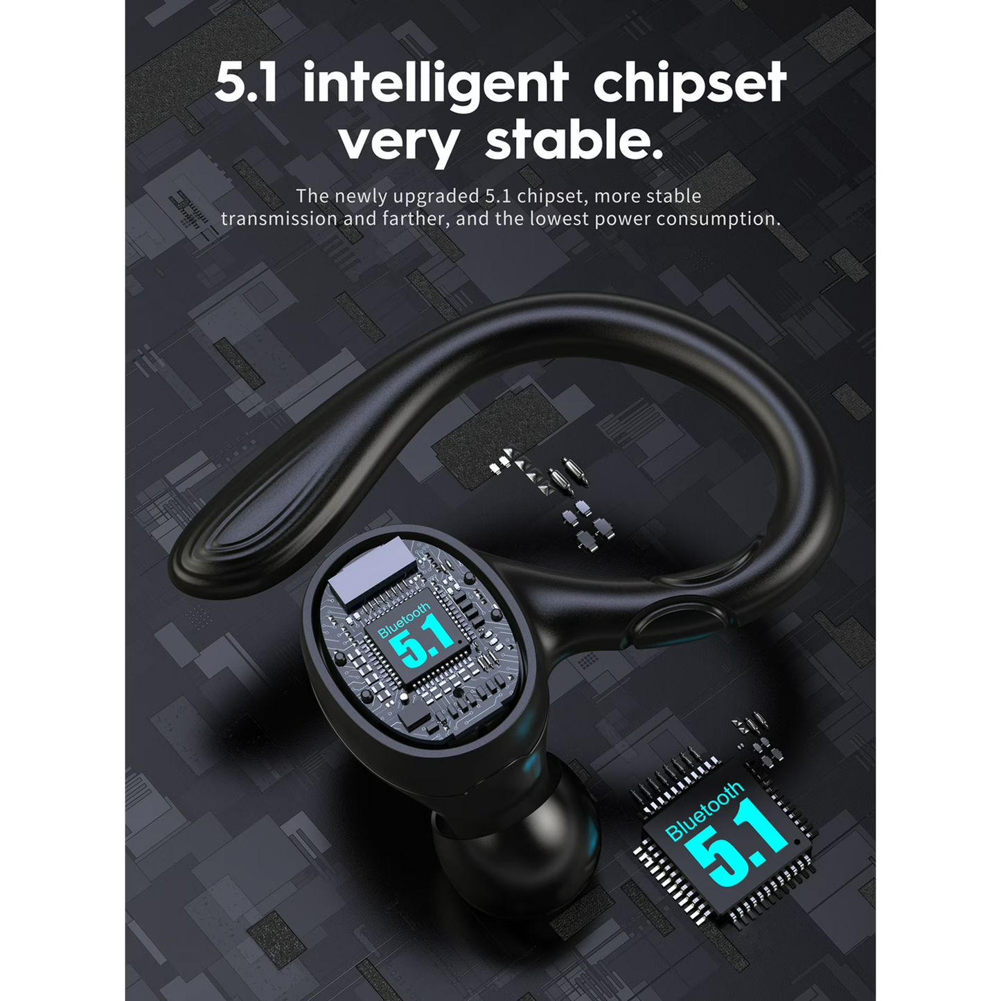 Wireless Earbuds, Bluetooth 5.3 Headphones Bass Stereo, Bluetooth Earbuds with Noise Cancelling Mic, IP7 Waterproof in Ear Earphones, 36H LED Display Ear Buds for Laptop Pad Phones Sports