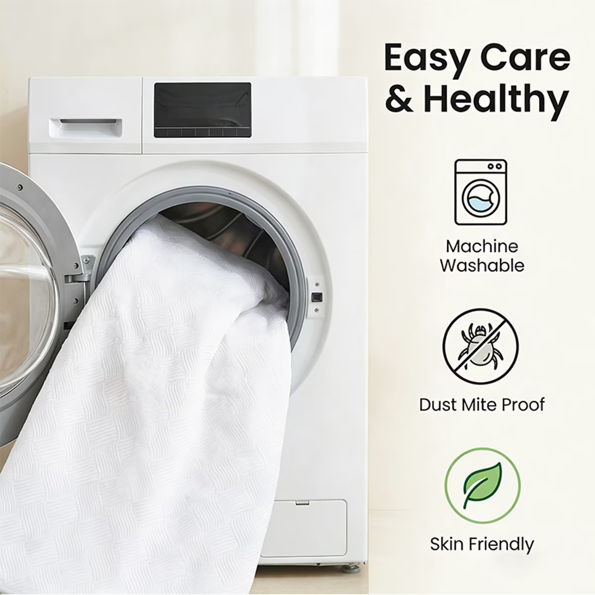 King Size Waterproof Mattress Protector, Air Fabric Mattress Pad with Deep Pocket 6"-18" Depth, Soft Noiseless Bed Mattress Cover Washable for Home, Bedroom, Hotel (White)
