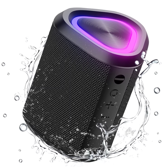 Portable Bluetooth Speaker with Lights, Powerful Crystal Clear Sound, IPX5 Waterproof, All Day Playtime, AUX&TF-Card Input, Bluetooth 5.3, TWS Paring, Small Wireless Speaker for Outdoor, Gift Ideas