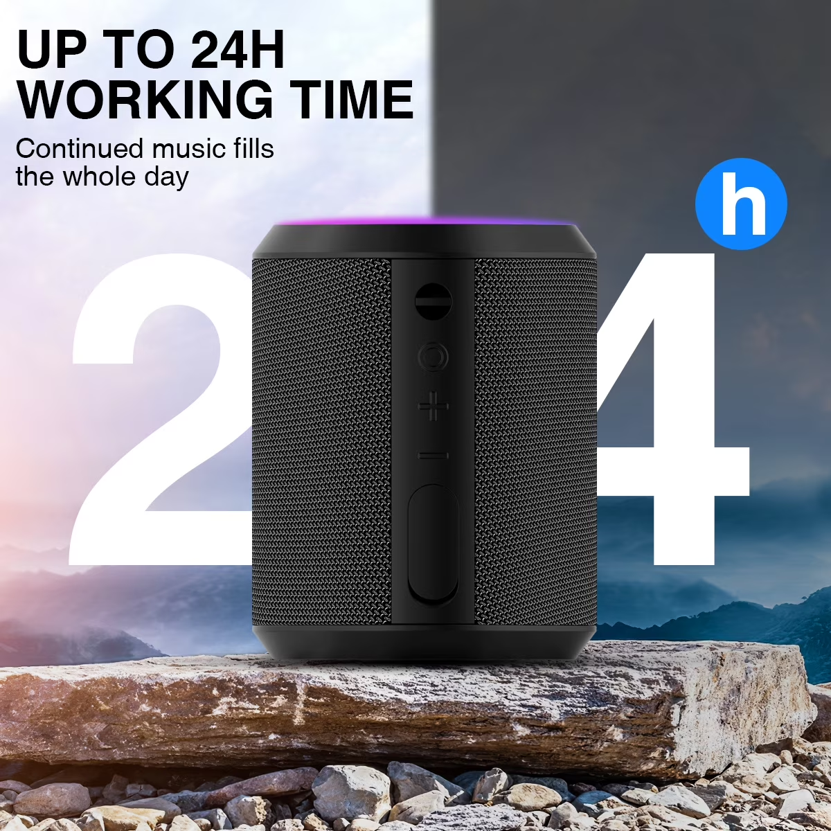 Portable Bluetooth Speaker with Lights, Powerful Crystal Clear Sound, IPX5 Waterproof, All Day Playtime, AUX&TF-Card Input, Bluetooth 5.3, TWS Paring, Small Wireless Speaker for Outdoor, Gift Ideas