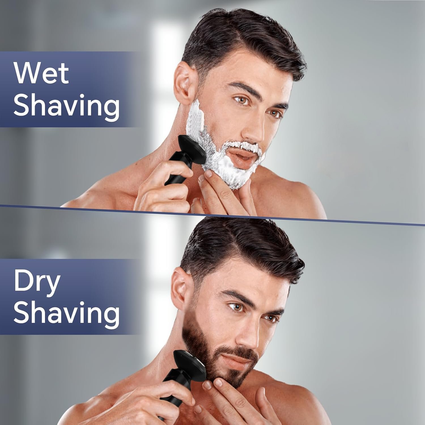 Obacre Electric Razor for Men,3D Floating Men's Rotary Shavers,Wet/Dry for Beard,IPX7 Waterproof Hygiene Trimmer,LED Display,USB-C Fast Charging,Travel Lock,Travel Trimmer Grooming Set