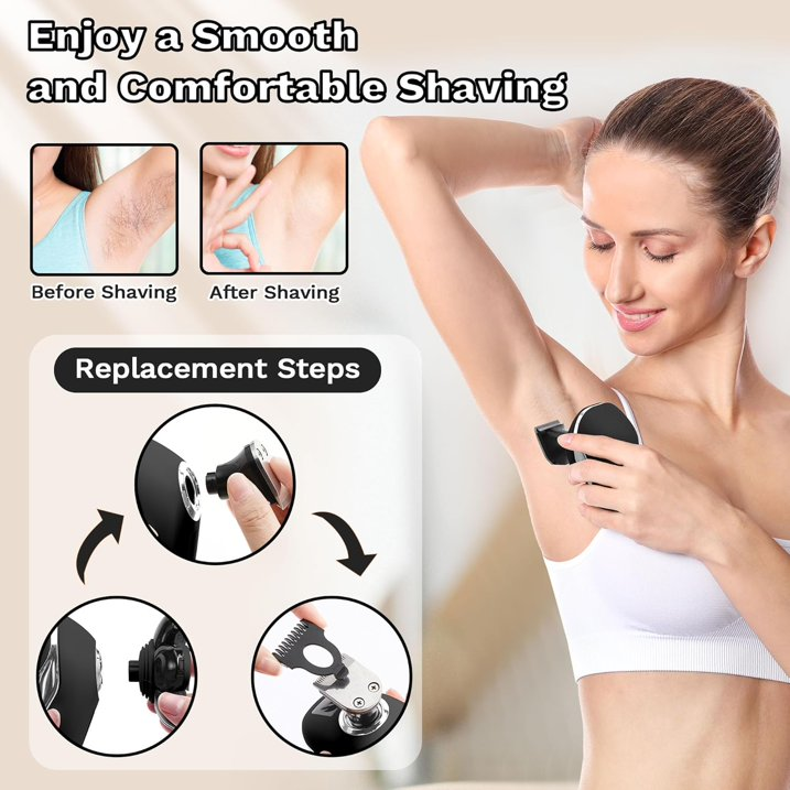 Obacre Electric Razors for Women,7D Gifts for Women,5 in 1 Cordless Electric Shaver with Detachable Head Wet & Dry Facial Hair Remover for Legs Painless Water Resistant