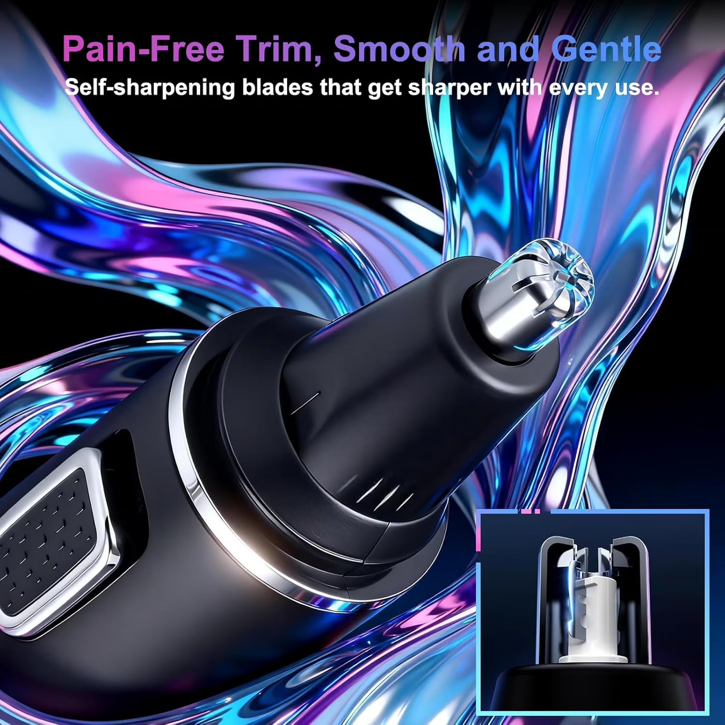 Obacre Nose Hair Trimmers for Men,Rechargeable Hair Trimmer Painless Multifunctional Ear and Nose Hair Trimmer with IPX7 Waterproof Dual Edge Blades (Black)