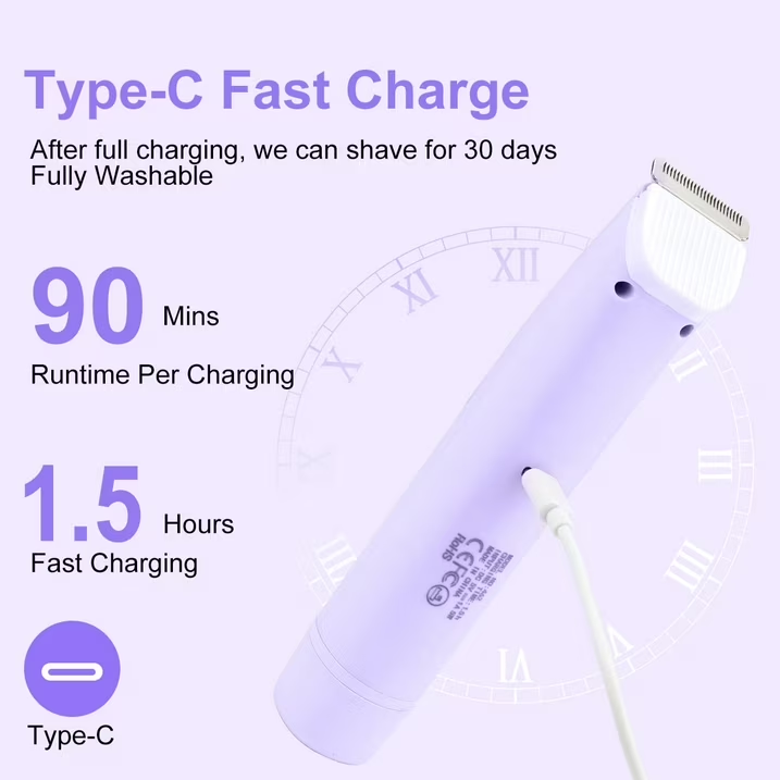 Electric Bikini Trimmer IPX7 Waterproof Body Shaver Travel Gift for Women