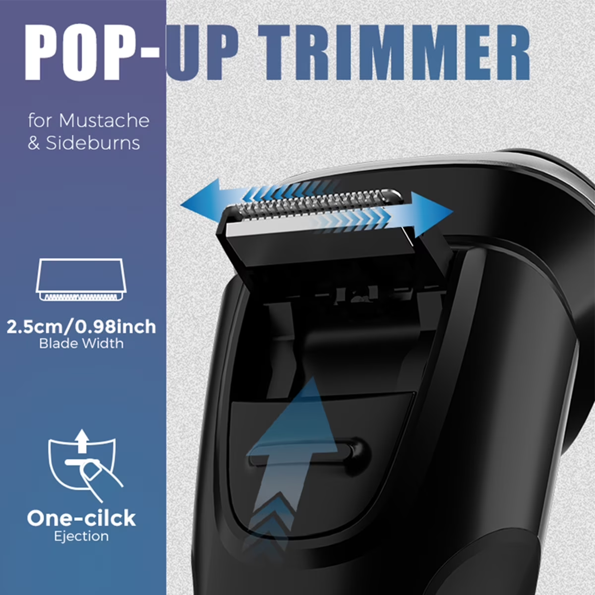 Hoey Electric Shaver 3D Floating Rotary Head Waterproof Wet Dry for Men