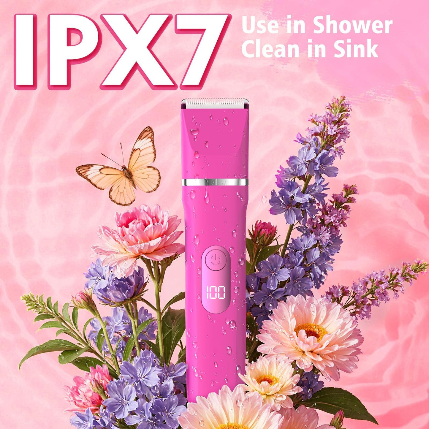 Hoey Bikini Trimmer for Women,Painless Electric Razor for Silk Skin,Cordless Wet/Dry Body Shaver for Trip,Replaceable Lady Facial Groomer,Waterproof Easy Cleaning,