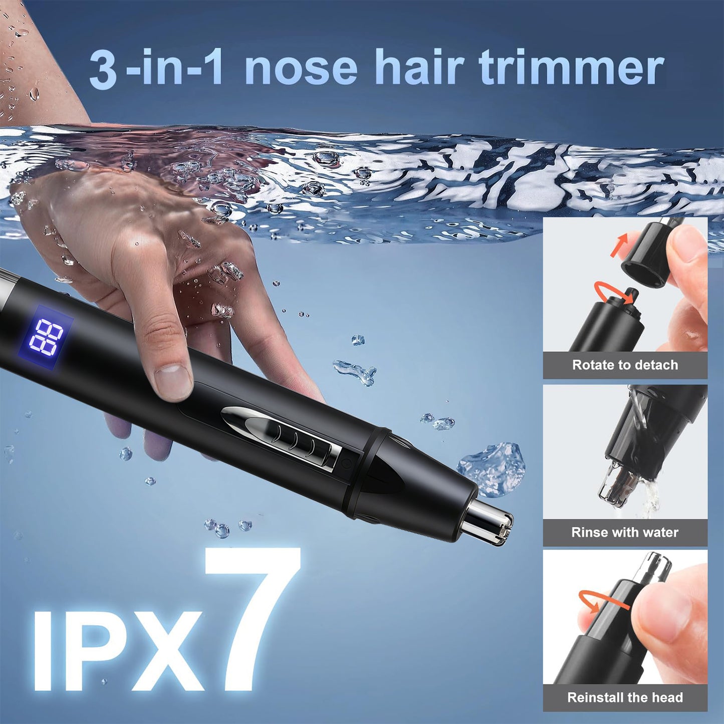 Ear and Nose Hair Trimmer for Men and Women, Travel Trimmer,High-Precision Nose Shaver,USB Rechargeable,Waterproof,Safe & Quiet Operation,Portable Ear Hair Remover Design