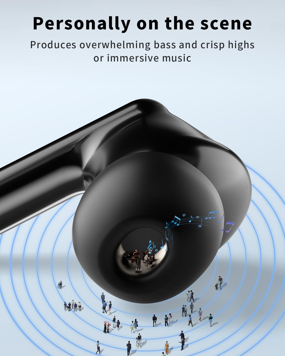 BT 5.4 Earbuds 50H Waterproof LED Display Deep Bass Headset Unisex Hoey