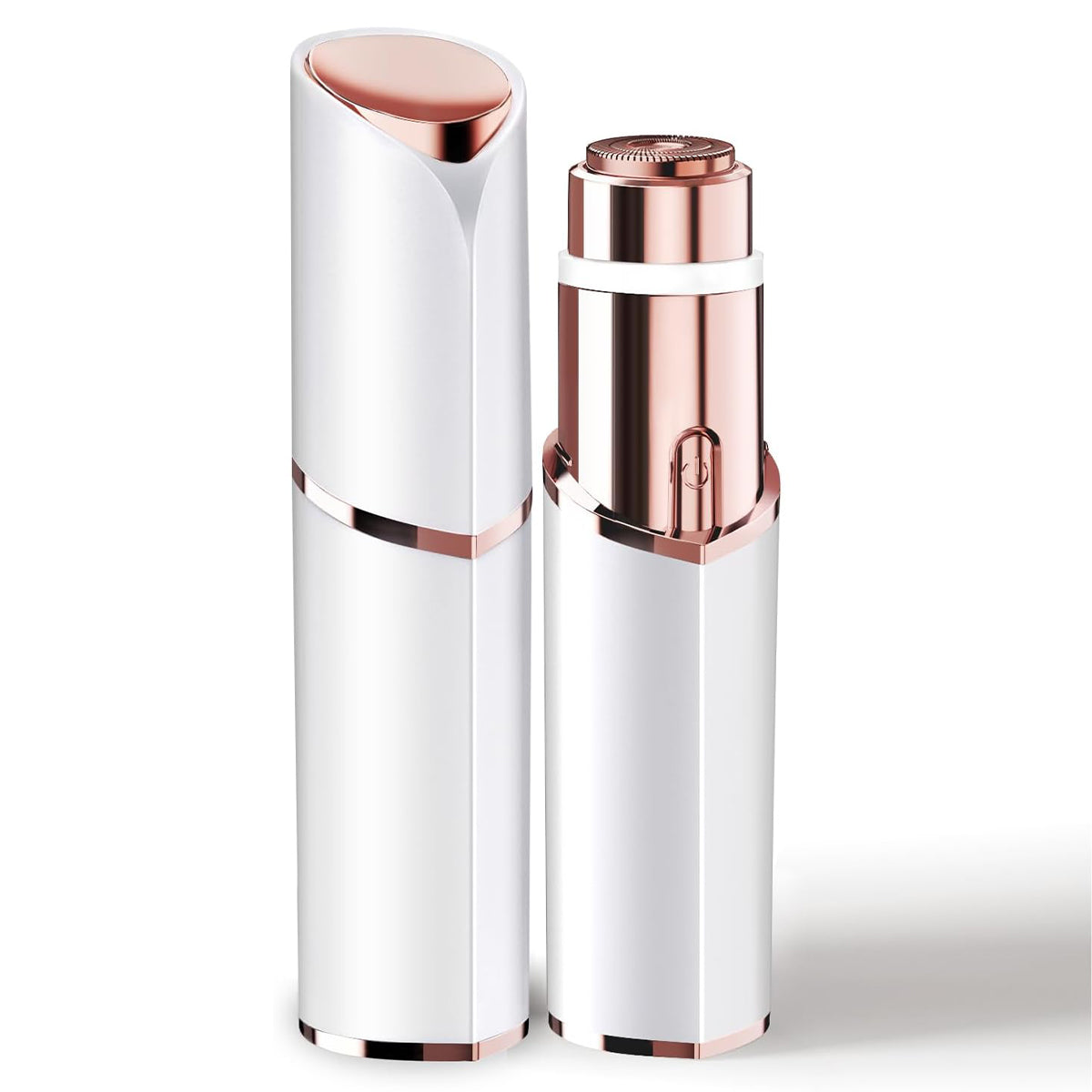 Rechargeable Facial Hair Remover for Women: 2 in 1 Electric Eyebrow and Facial Hair Remover - Suitable for Middle-aged Women’s Eyebrow, Chin, and Cheek Trimming - with Built-in LED Light (White)