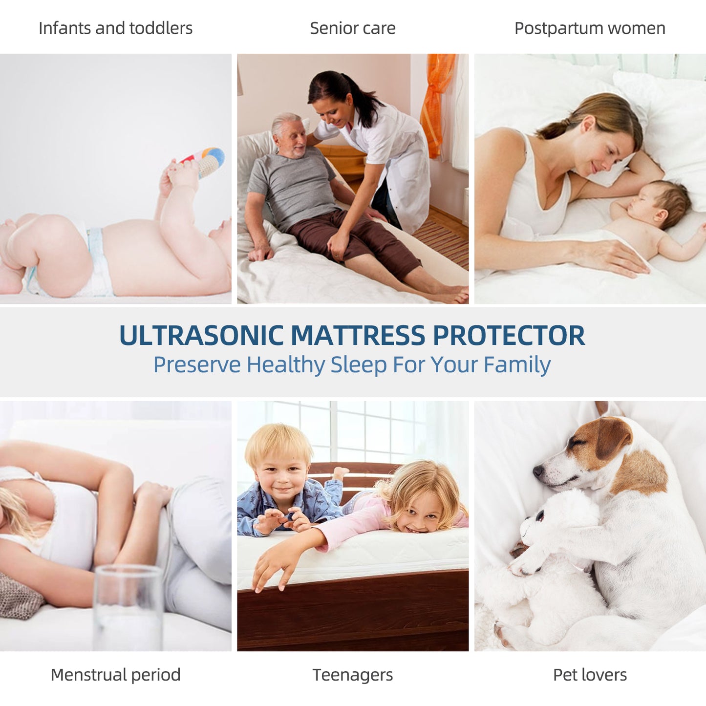 Full Size Waterproof Mattress Pad Protector, Noiseless Mattress Pad up to 21 inches Deep Pocket, Soft Breathable Bed Mattress Cover Washable for Home, Bedroom, Hote