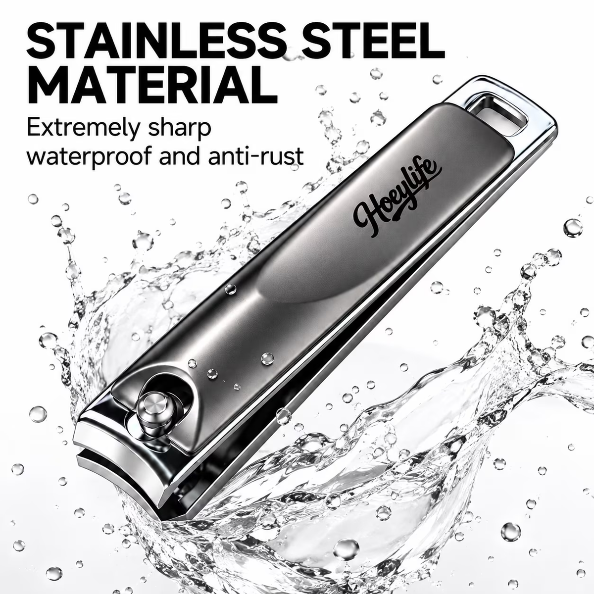Nail Clipper, Stainless Steel Fingernails & Toenails Clippers & Nail File Sharp with Case, Set of 2
