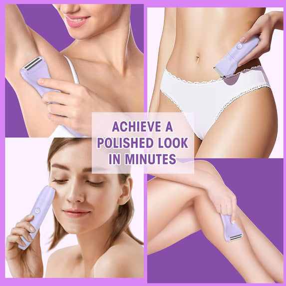 Obacre Bikini Trimmer for Women, 3 in 1 Electric Razors for Women, IPX7 Waterproof Wet Dry Body Shaver Pubic Hair Trimmer Facial Hair Remover with Ceramic Blade USB Recharge Dock Gift for Women