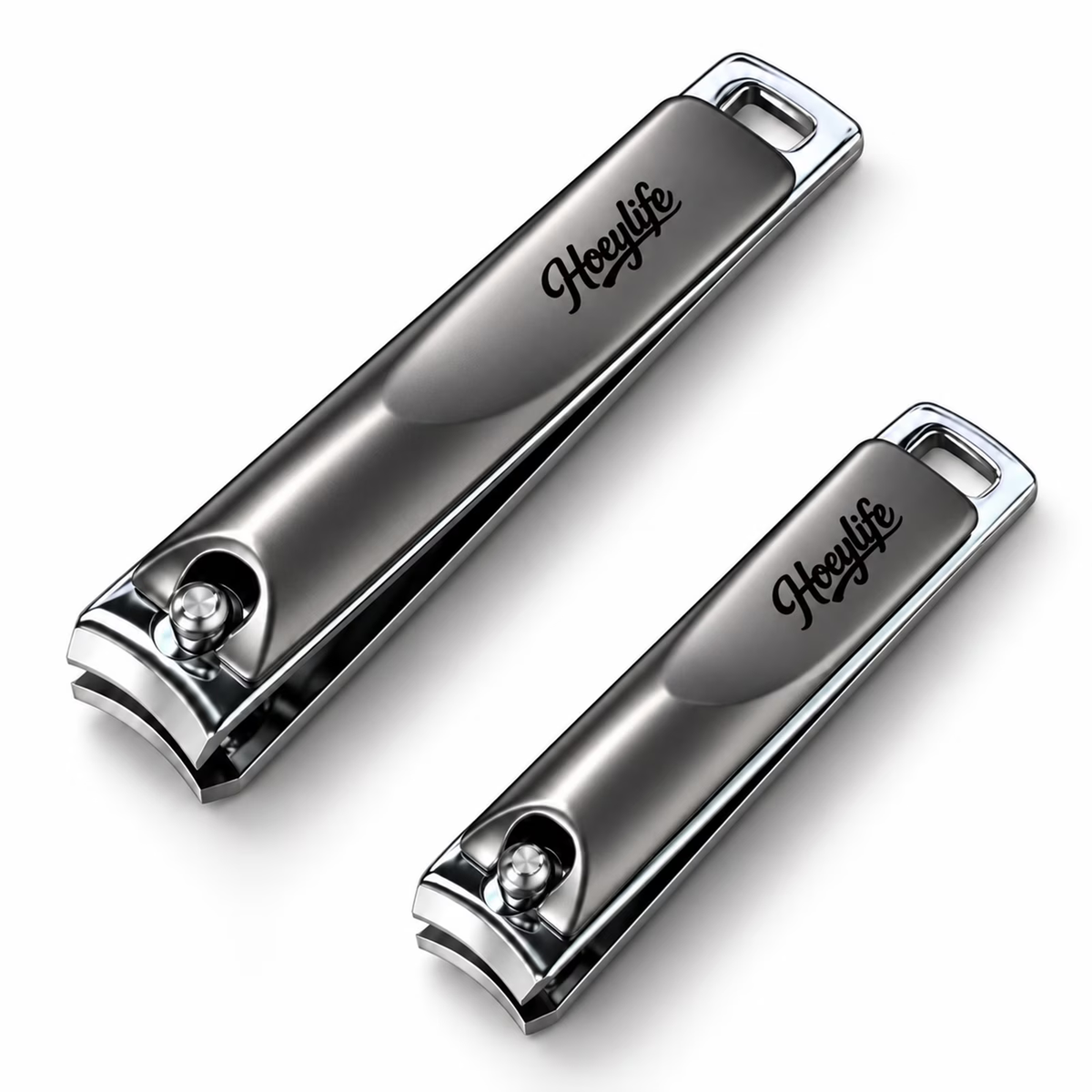 Nail Clipper, Stainless Steel Fingernails & Toenails Clippers & Nail File Sharp with Case, Set of 2