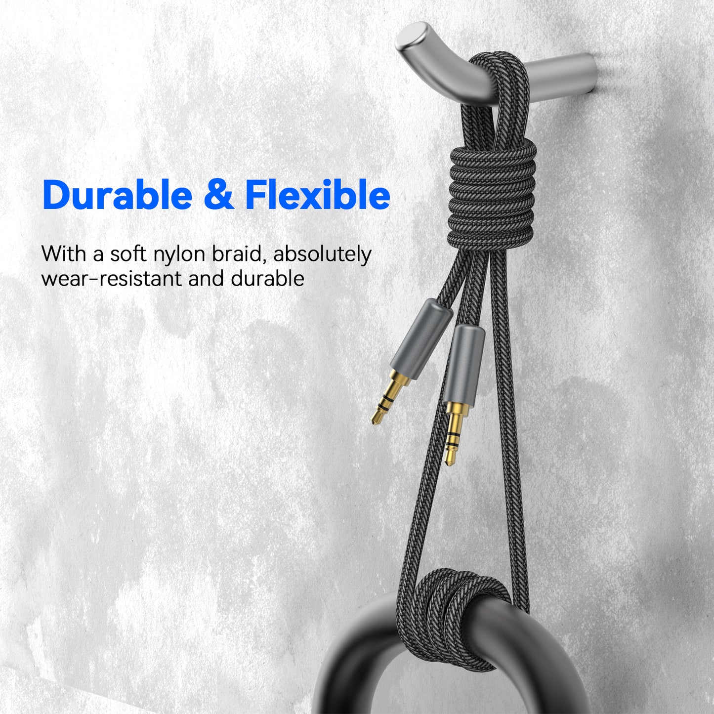 Nylon Braided 3.5mm Aux Cable Hi-Fi Audio Cable, (6ft) Gift for Travel