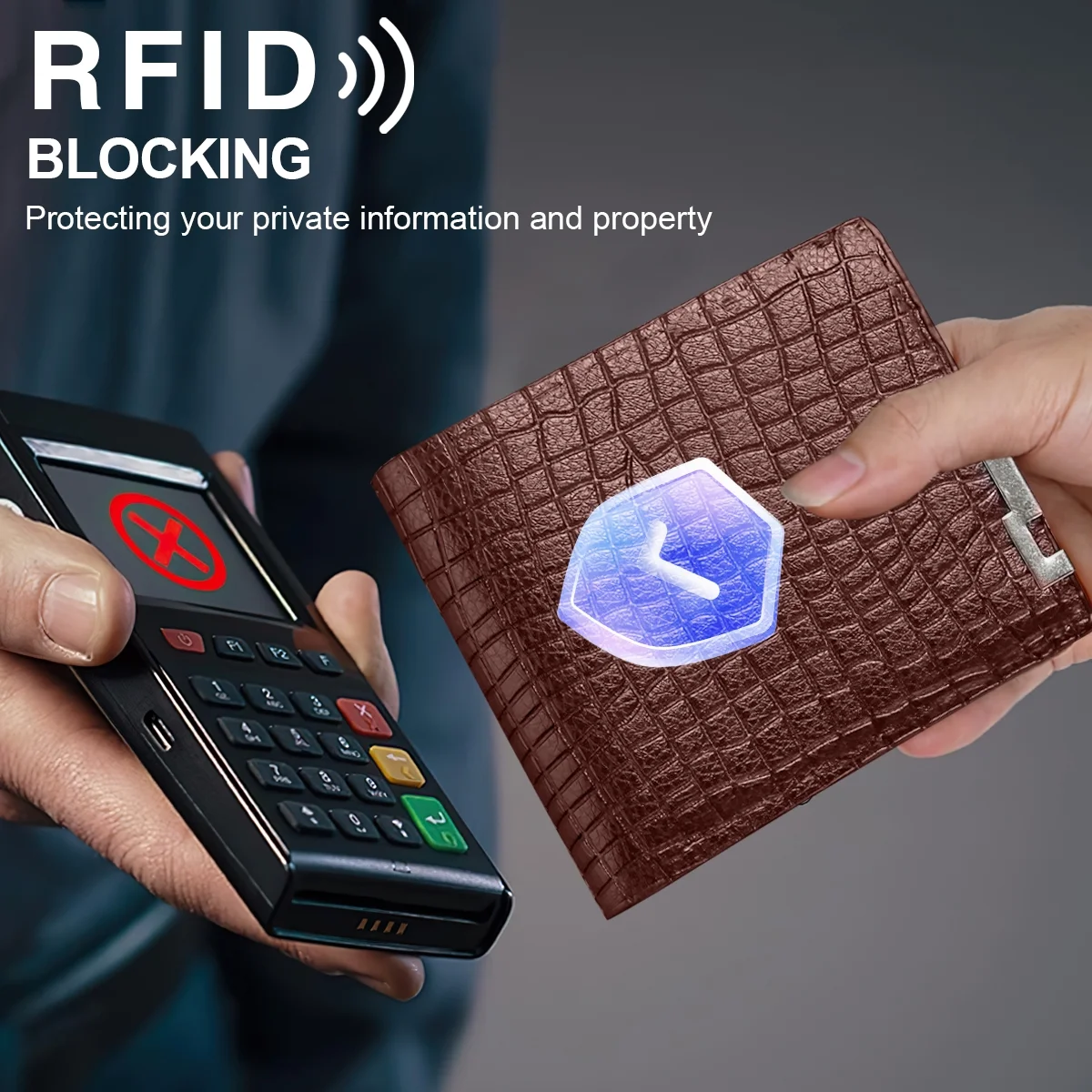 Wallet for Men, RFID Blocking Metal Bifold Men's Wallet, Extra Capacity with Multiple Card Slots, Ultra thin and Simple