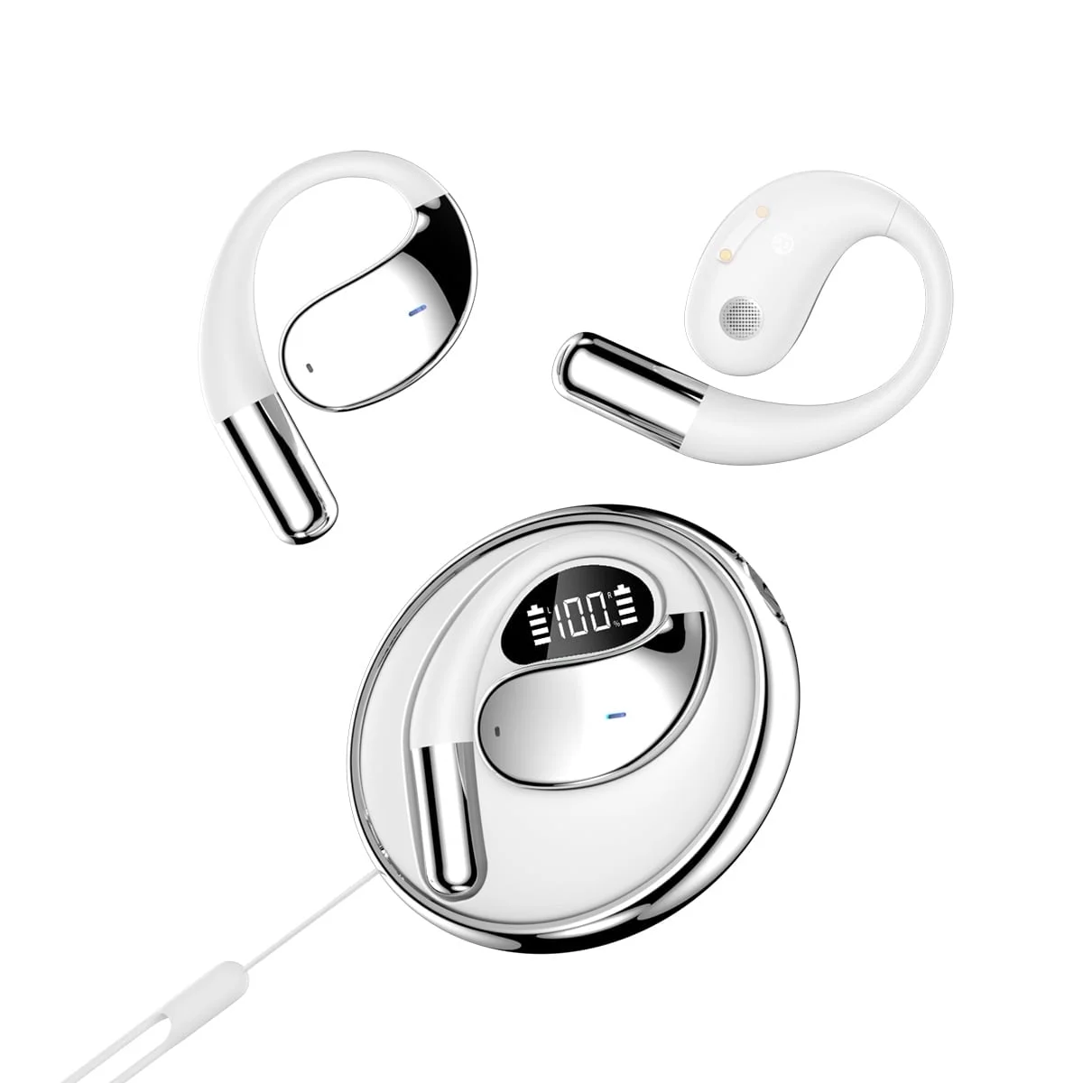 Open ear Earbuds,Wireless Earbuds,Bluetooth 5.4 Sport Headphones, 48h Bluetooth Stereo Deep Bass Bud with Earhooks, ENC Noise Cancelling Mic, IPX6 Waterproof Earphone for Workout Running
