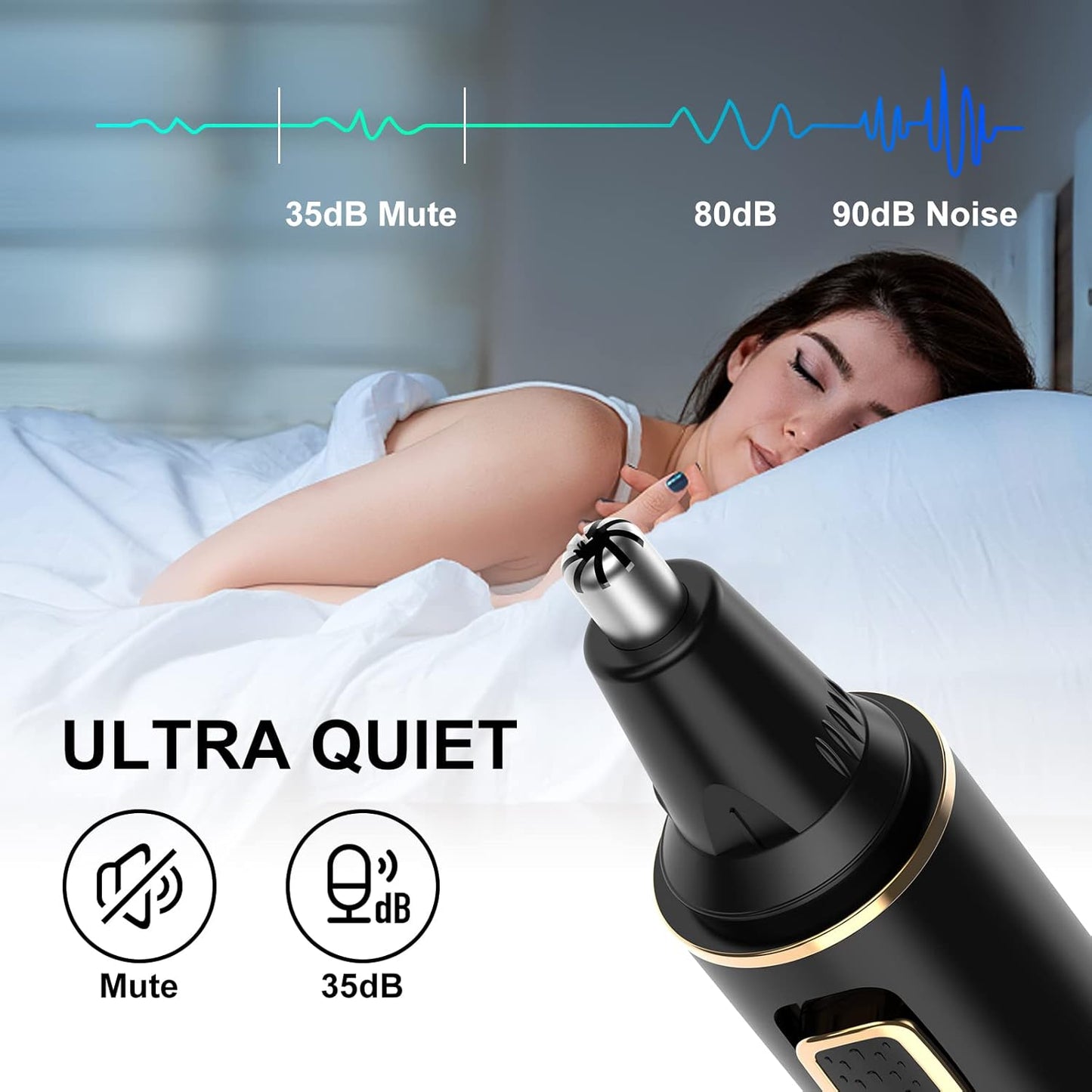 Nose Hair Trimmer for Men,Painless USB Rechargeable Nose Hair Trimmer, Ear and Nose Hair Trimmer for Men, Professional Facial Hair Trimmer with IPX7 Waterproof Dual Edge Blades