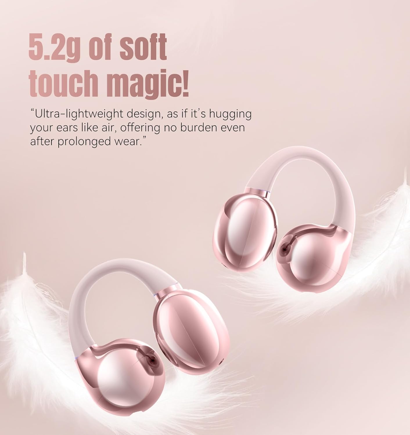Wireless Earbuds, Bluetooth Ear Buds Headphones, 40H Long Playtime, Stereo Deep Bass, LED Power Display, IPX7, Lightweight in Ear Earphone with Mic for iPhone Android Phone