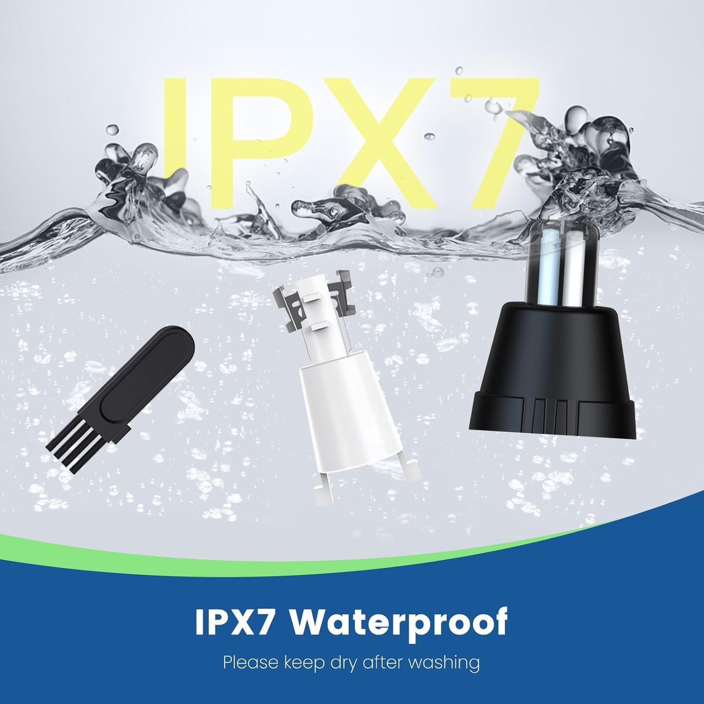 Rechargeable Nose and Ear Hair Trimmer for Men, Professional Painless USB Rechargeable Eyebrow & Facial Hair Trimmer with Powerful Motor and Dual-Edge Blades, IPX7 Waterproof