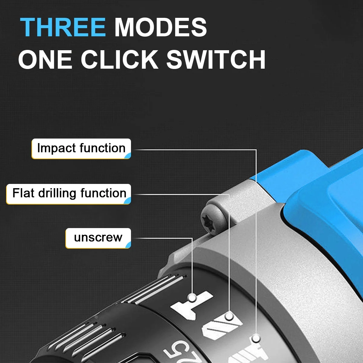 Hoey 21V Cordless Drill Set, Electric Power Drill 34Pcs with 3/8 Inch Keyless Chuck, 25+3 Clutch Drill with Work Light, Max torque 45Nm, 2-Variable Speed & Battery and Fast Charger