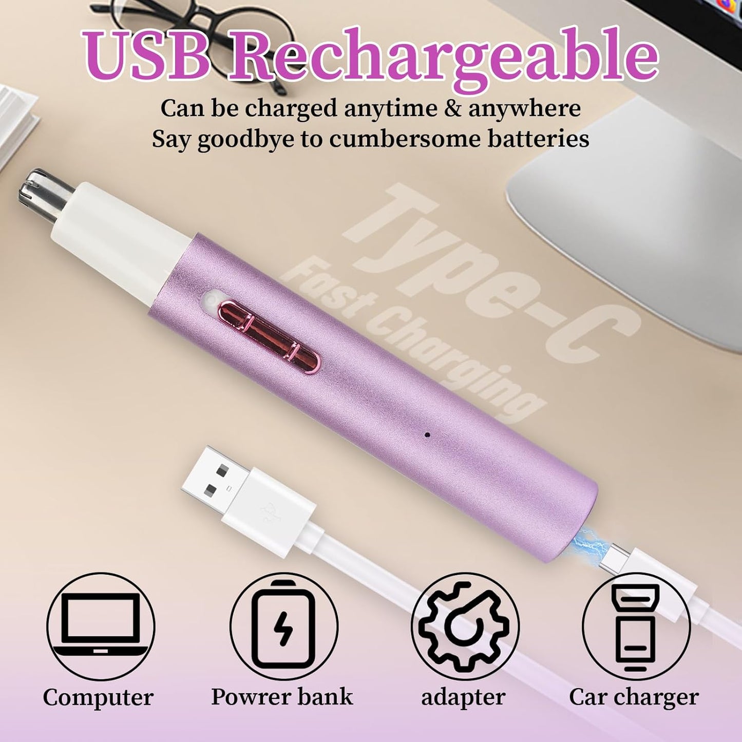 Electric Razors for Women - 4 in 1 Bikini Trimmer for Women, Waterproof Body Pubic Shaver for Womens Wet & Dry Use, Replaceable Facial & Nose Hair Trimmer, Rechargeable Hair Removal Kit,