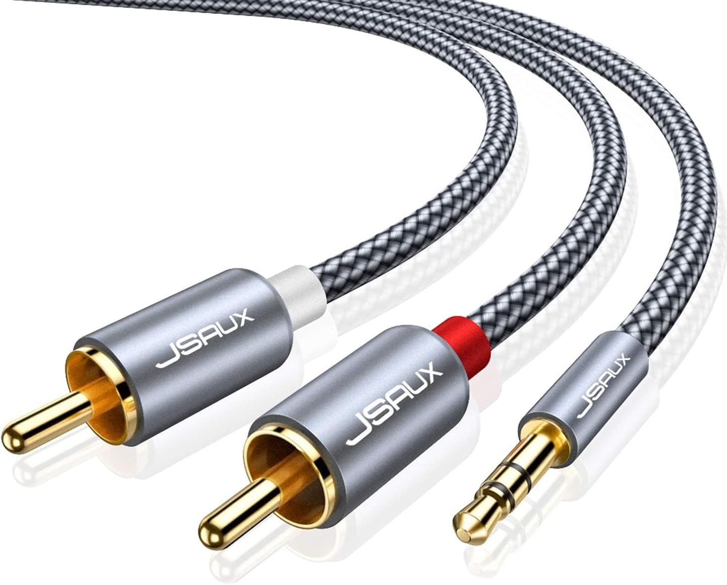 RCA to 3.5mm Cable 6 ft, Aux to XLR Female Microphone Cable Nylon Braided for Speaker TV